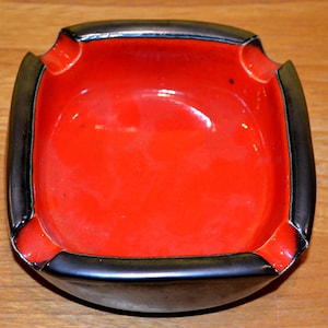 Vintage 70s Ceramic Ashtray Orange 70s Ashtray Mid Century Seventies Country Style Shabby Chic