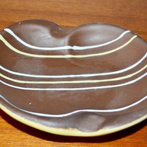 Vintage Keramik Aschenbecher Braun/Beige    60er Jahre    Retro   Mid Century Shabby Chic Landhausstil