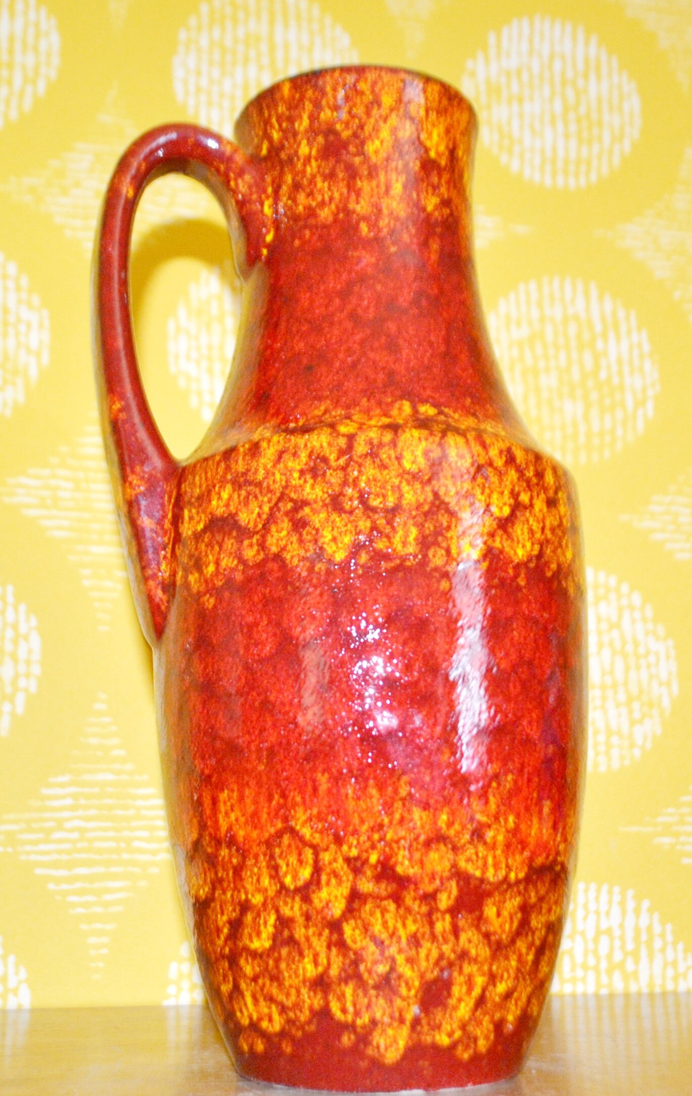 Vintage Vase by Bay Ceramic Red /Orange Model 407/35 70s OP Etsy