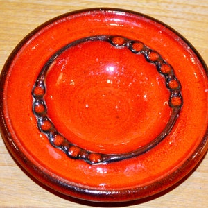 Vintage 70s Ceramic Ashtray Orange/Red 70s Ashtray Mid Century Seventies Country Style Shabby Chic