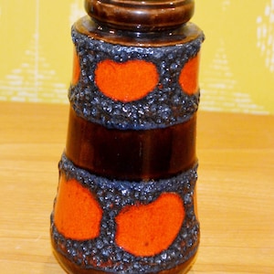 Vintage vase by Bay Orange Ceramic Model 209 /18 70s Fat Lava WGK Mid Century Retro Space Age Shabby Chic Country Style