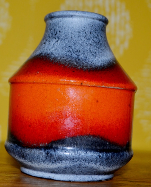 ヴィンテージ セラミック花瓶 モデル 18/12 Fat Lava デザイン 70 年代