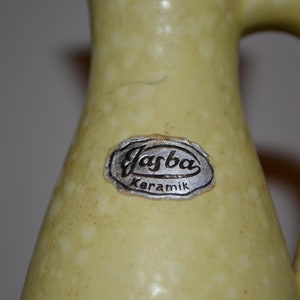 Vintage vase by Jasba yellow 50s