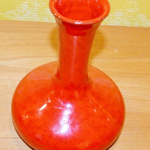 Vintage Vase Made in Italy Red/Orange Ceramic 70s Fat Lava WGK Mid Century Retro Space Age Shabby Chic Country Style
