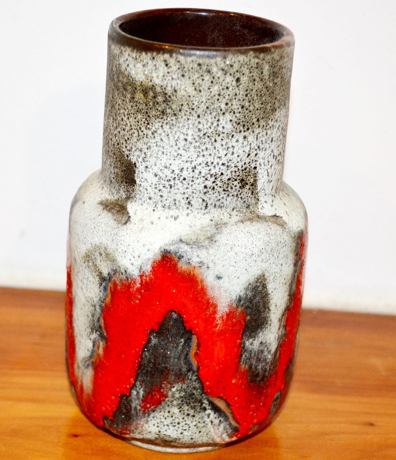 Vintage Keramik Vase von BAY Fat Lava Space Age 70er Jahre Retro Mid Century WGK Shabby Chic Landhausstil Bild 1