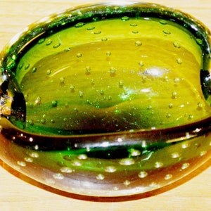 Beautiful glass ashtray from the 70s Green Ashtray Mid Century Retro Space Age