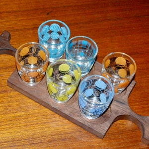 Vintage schnapps glass set 50s Rockabilly Retro Mid Century Fifties Rockabella