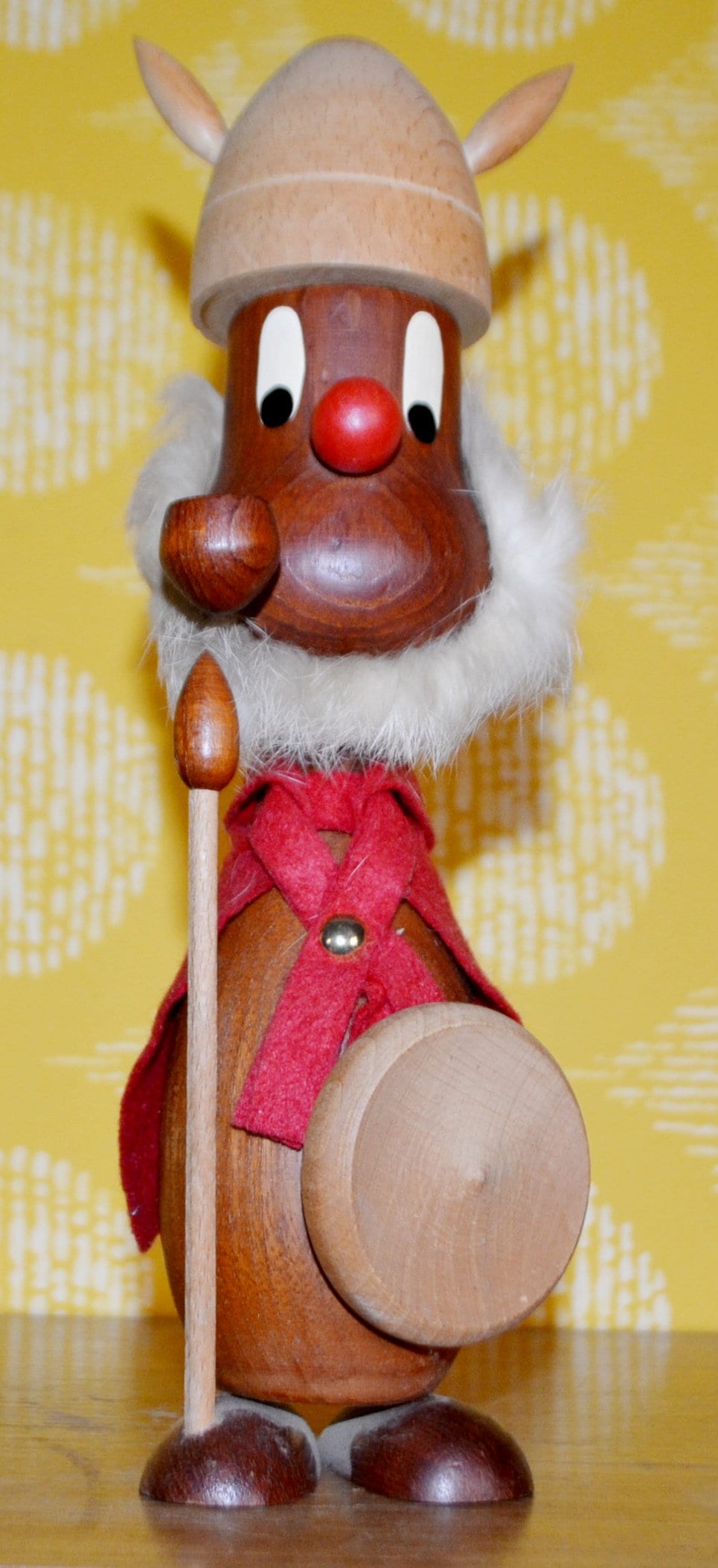Vintage Danish Design XXL Viking Figurine, Wood, 30 Cm, 1960s