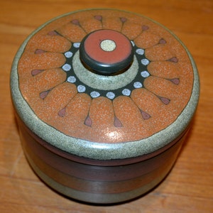 Beautiful vintage ceramic lidded jar LIMA by KMK Keramik from the 70s 70s WGK Retro Mid Century