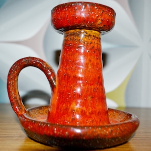 Vintage Kerzenständer Rot  Orange  70er Jahre