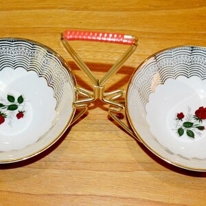 Vintage serving bowl set by Mitterteich Ceramic Beige / Gold 50s Rockabilly Retro Mid Century Fifties Ashtray