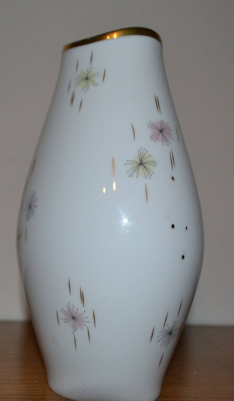 50er Jahre Vintage Vase Weiss von Thomas Bild 1