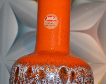 Vintage Vase Orange   70er Jahre von Jasba Space Age Design