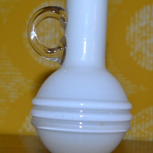Vintage Glass Vase 70s White 70s, Space Age, Seventies, Retro, Mid Century Shabby Chic Country Style