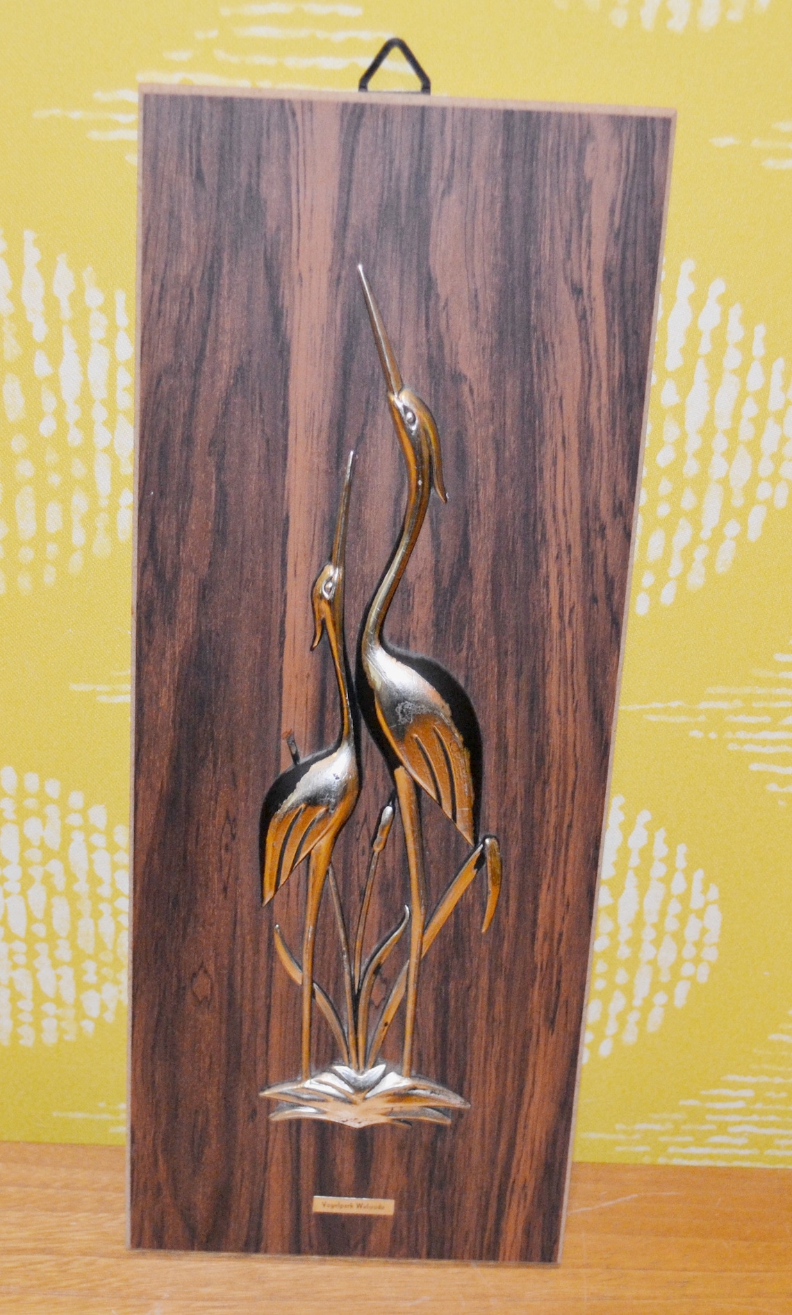 Vintage Wand Deko Bild Holz Kraniche Design Klassiker 70er Etsy.de