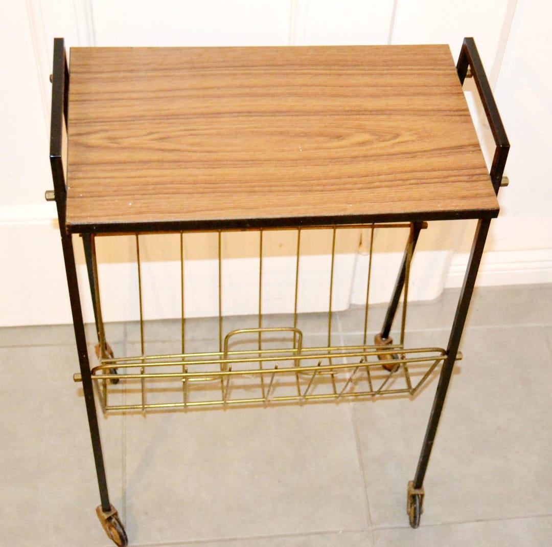 Antique String Rack Vintage String Newspaper Rack Black/gold Metal Retro Mid Century ...