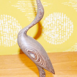 Vintage figure wooden crane brown 60s Mid Century Retro Wood Mid Century Space Age