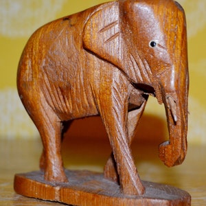 Vintage Wooden Figurine Elephant Danish Design Retro Mid Century 60s Modernist Sixties Decoration