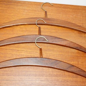 60s Teak Wood Coat Hangers Vintage Retro 60s Mid Century Hangers Wardrobe Hangers