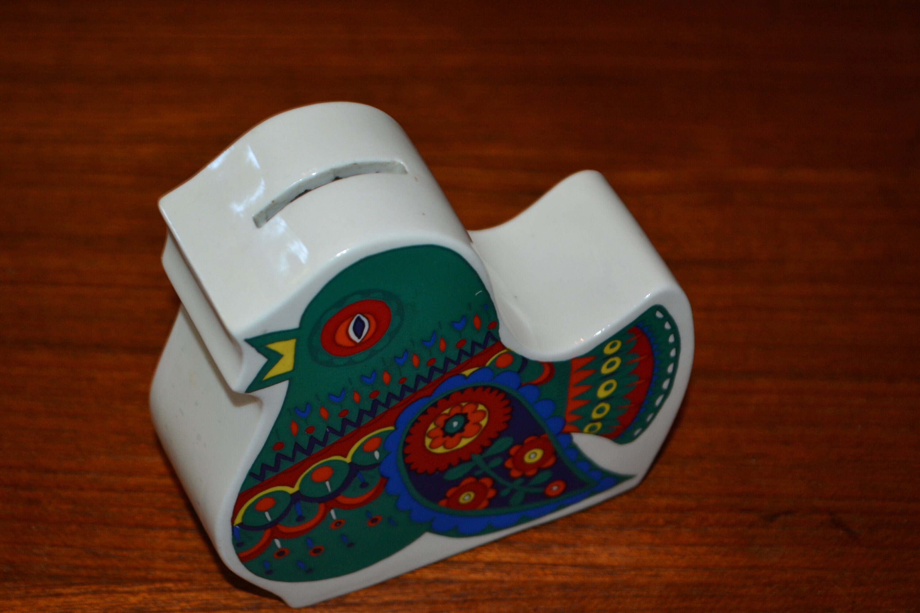Vintage Ceramic Money Box Bird White /Colorful Savings Bank Etsy
