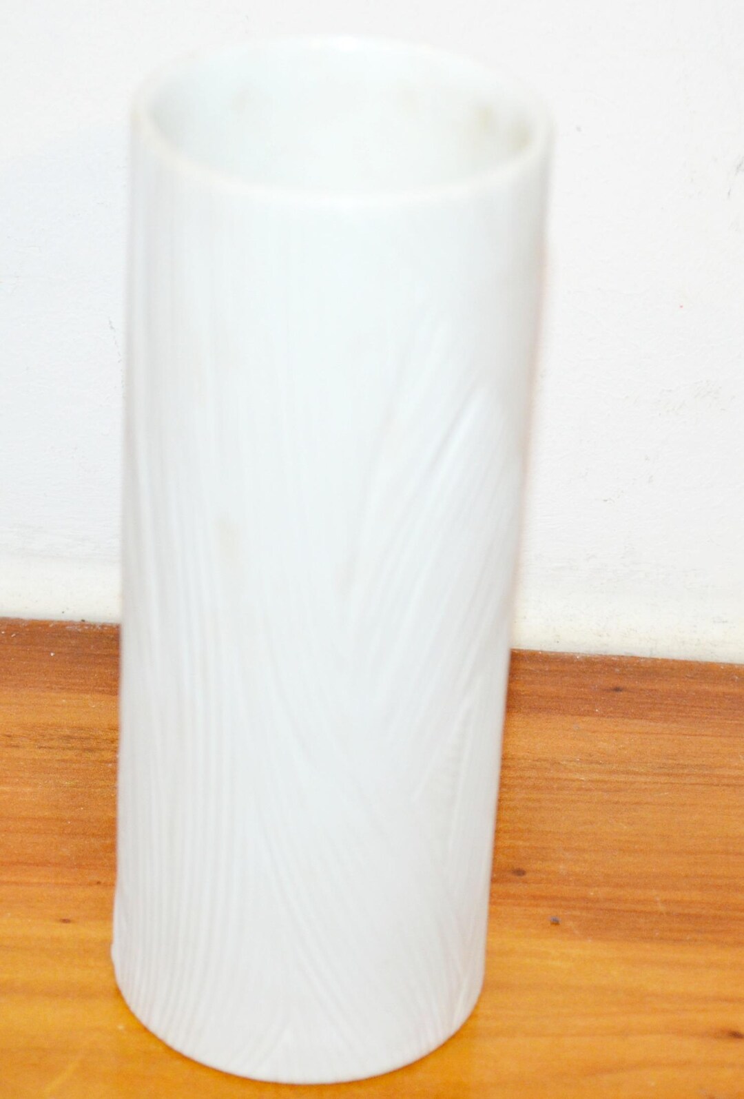 Vintage 1970s Vase by Rosenthal Studio Line, White, WGK, Retro OP Art, Mid Century, Space Age OP Art