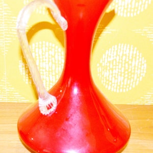 Vintage Glass Vase 70s Red 70s Retro Mid Century Space Age Seventies