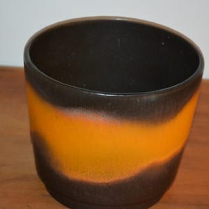 Vintage Planter 70s Flowerpot Orange / Brown Fat Lava Seventies Plant Pot Ceramic Mid Century Retro