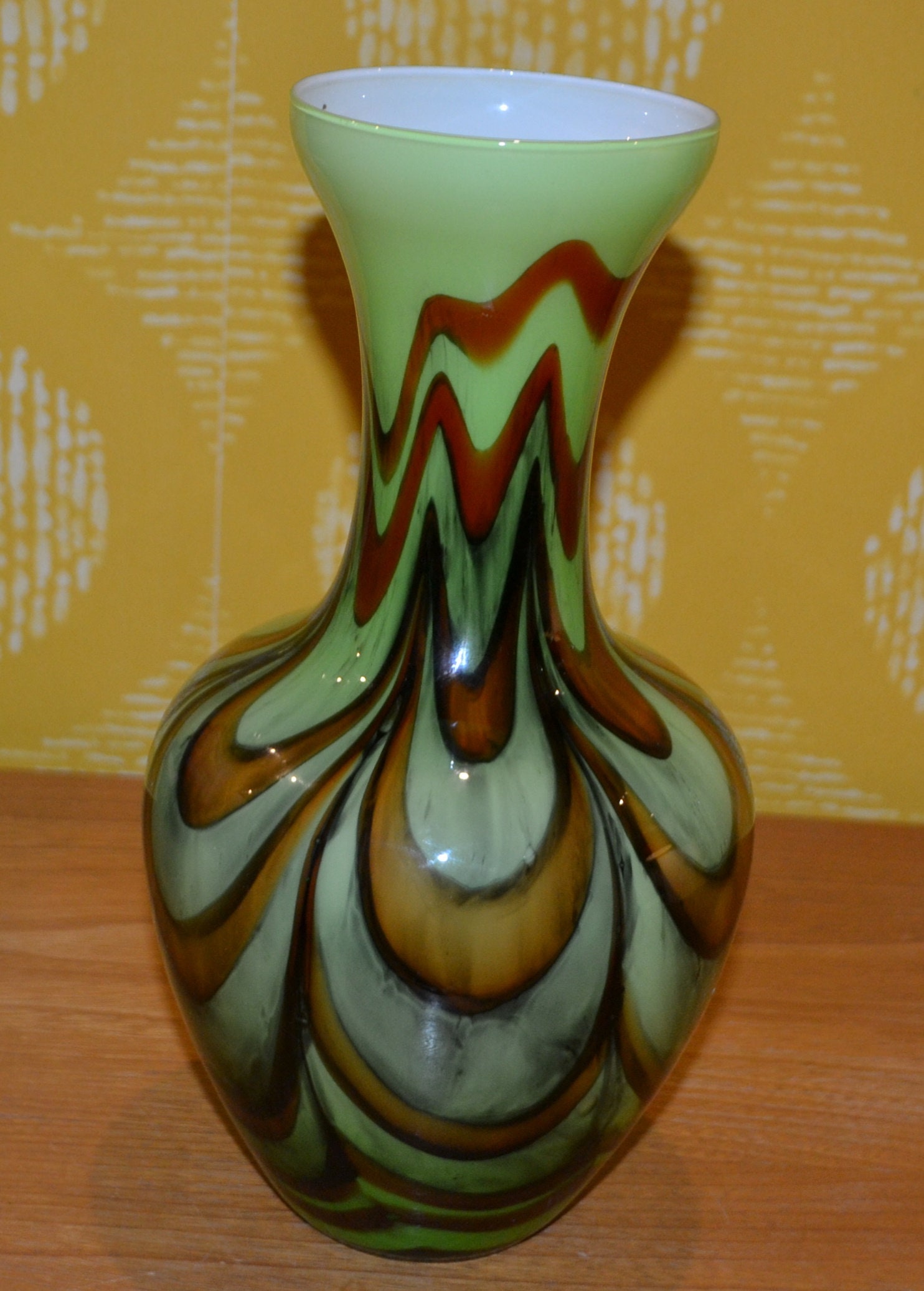 Vintage Vase 70s Green Space Age Design Retro Mid Century