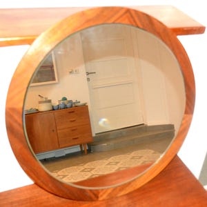 Beautiful vintage wall mirror teak wood 70s 48 cm Mirror Retro Mid Century Shabby Chic country house style