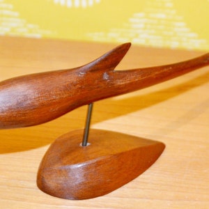 Vintage wooden figure fish teak 60s wood retro mid century shabby chic country style