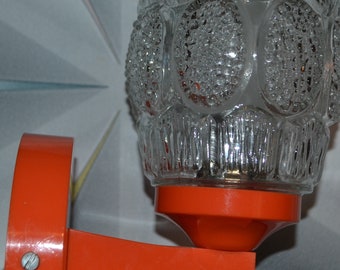 Vintage 1970s Orange Wall Lamp