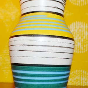 Vintage Vase Beige / Colorful Ceramic 50s Retro Mid Century Danish Design