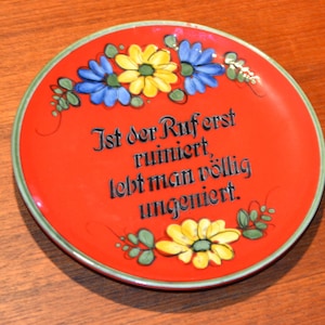 True Vintage Wall Plate by Schramberg 70s Mid Century Seventies Retro Shabby Chic Country Style