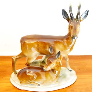 Vintage Porcelain Figurine Deer Bambi 60s Retro Mid Century Country Style Shabby Chic