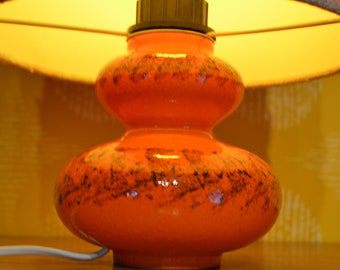 Vintage  Lampe  Keramik  Orange  70er Jahre Fat Lava  Retro  Mid Century