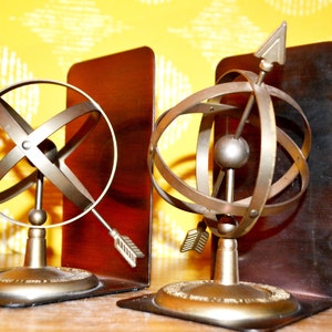 Heavy Vintage Bookends Brass 60s Mid Century Bookends Retro Sixties Africa Country Style Shabby Chic