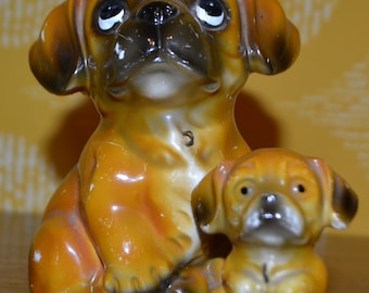 Vintage Keramik Figuren Hunde / Dogs    70er Jahre    Seventies  Retro   Mid Century  Rhino     Danish Design