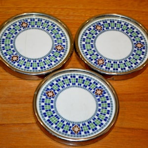 Beautiful high-quality vintage coasters 70s Seventies Mid Century Retro Design Shabby Chic Country Style WGP