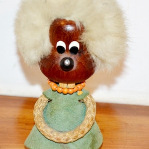 Vintage Teak Wood Figure Danish Design 60s Retro Mid Century Shabby Chic Danish Design