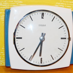 Vintage ceramic wall clock blue/white by Kienzle 50s retro mid century fifties rockabilly wall clock shabby chic country house style
