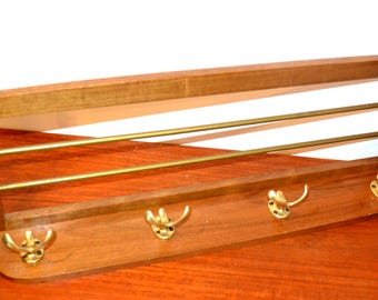 50er Jahre Vintage Hakenleiste /Garderobe Braun/Gold    Retro Mid Century Rockabilly Fifties