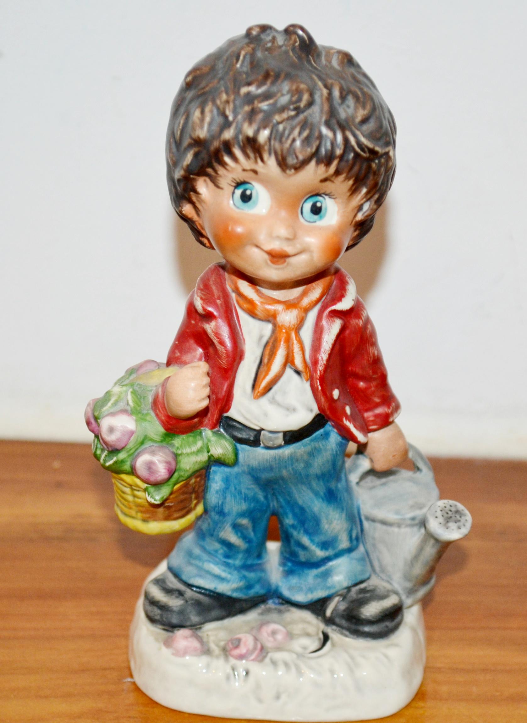 Vintage Ceramic Big Eye Figurine by Goebel From the 1970s, Retro