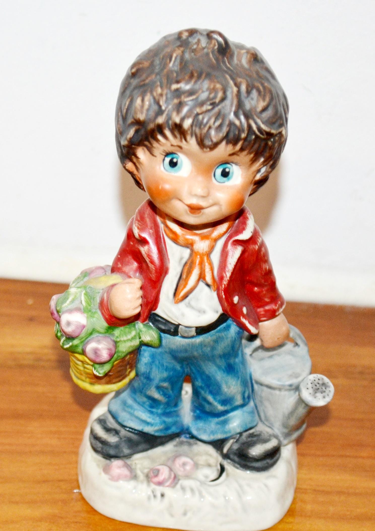 Vintage Ceramic Big Eye Figurine by Goebel From the 1970s, Retro
