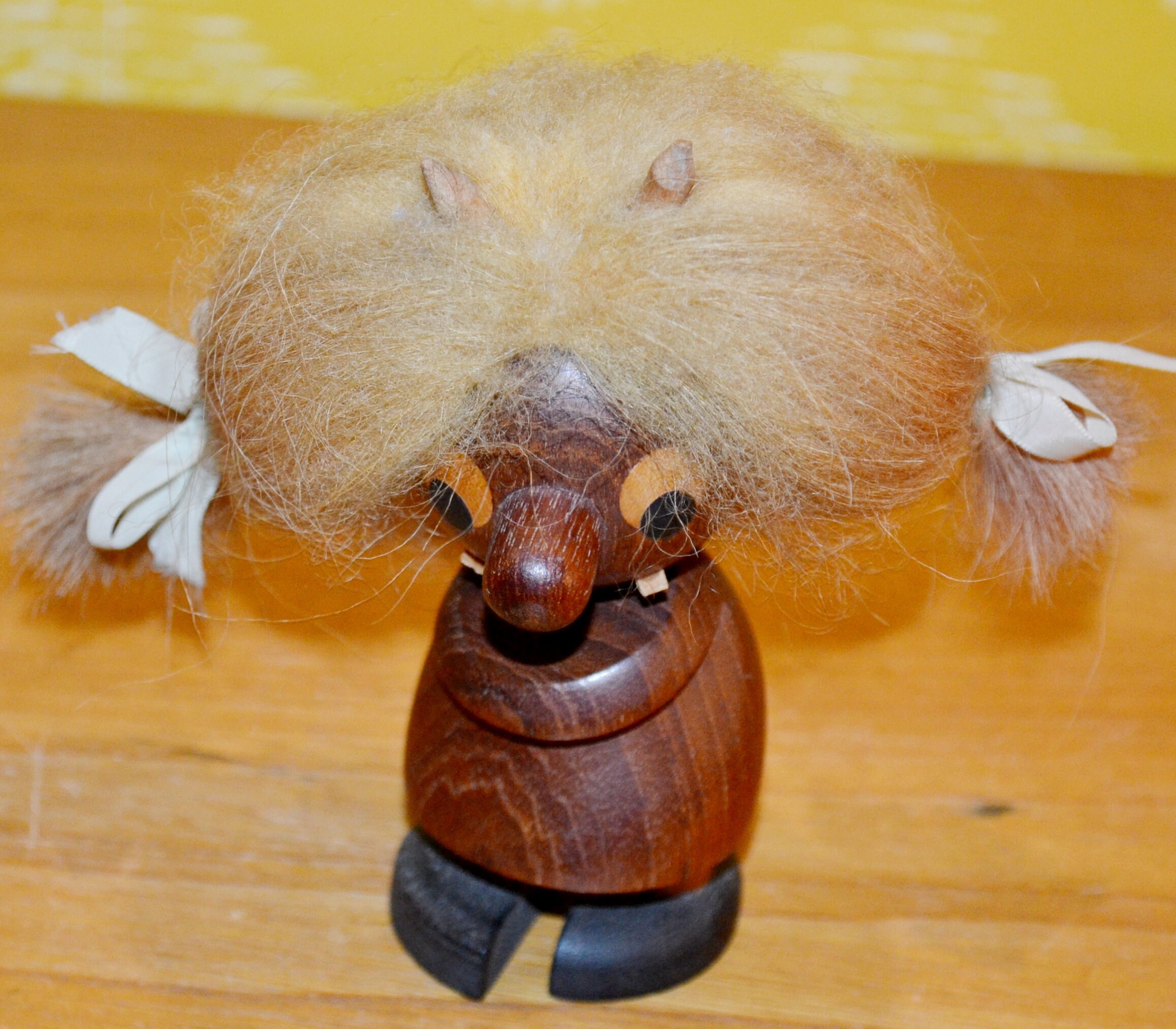 Funny Vintage Teak Wood Figure Devil From the 60s Figure Funny Vintage Teak Wood Figure Devil From the 60s Figure