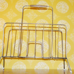 Vintage newspaper rack metal 50s retro mid century shabby chic country style