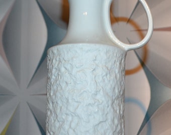 Vintage vase blanc op art rétro mi siècle space age 70 ans