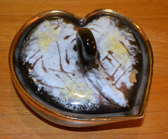 50年代のヴィンテージ磁器蓋ブリキ缶ブラウン50年代ミッドセンチュリー