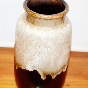 Vintage Ceramic Vase by Scheurich Beige/Brown 70s Retro Seventies Mid Century Space Age