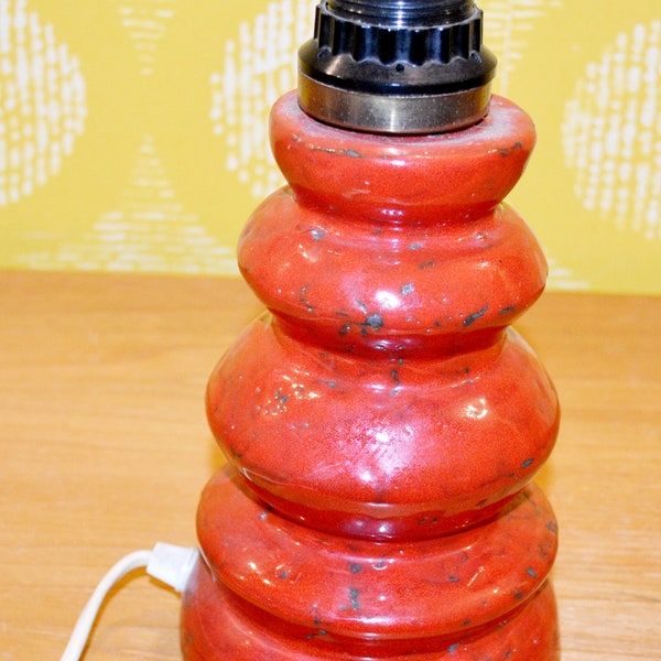 Vintage Keramik Tischlampe/Leuchte 70er Jahre Rot  Lamp  Retro Mid Century Space Age Shabby Chic Landhausstil