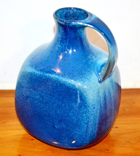 ヴィンテージ 陶器 花瓶 ブルー 1044/19 西ドイツ 陶器 70年代 レトロ